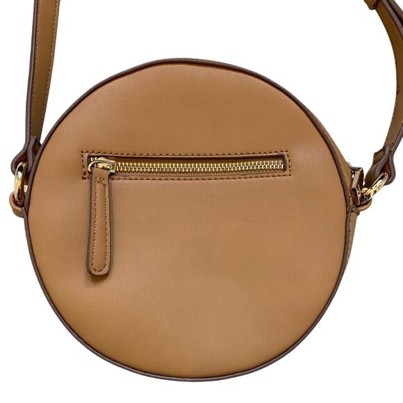 Light Tan Leather Crossbody Round Mini Bag - Picture 11 of 13